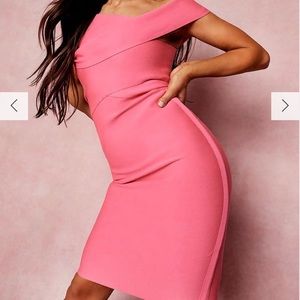 Petite Bandage Wrap Bardot Midi Dress Size 4